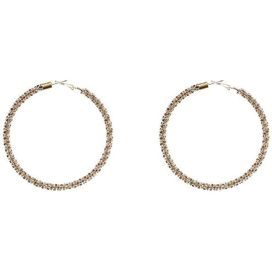 90mm Basic Full Cover Rhinestone Hoop Earrings