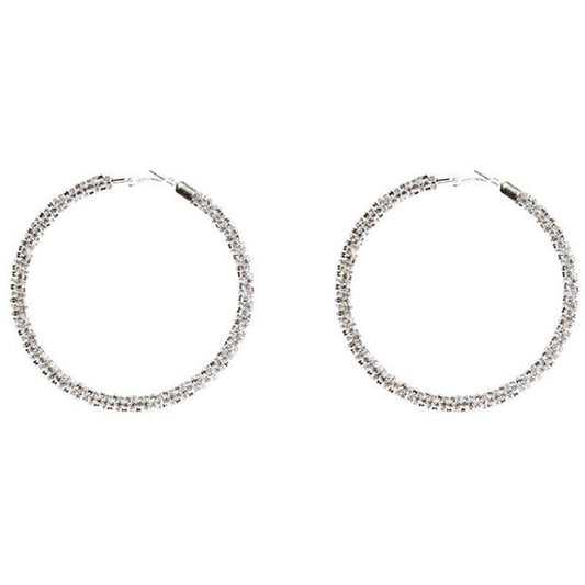 110mm Full Around Rhinestone Hoop Earrings