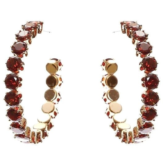 40mm Bold Crown Halo Cubic Zirconia Hoop Earrings