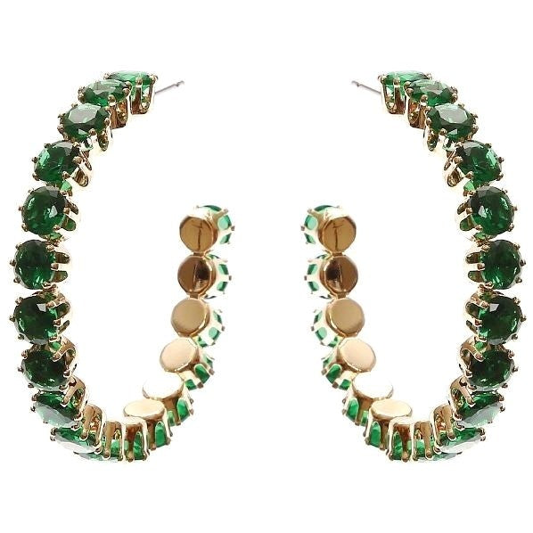 40mm Bold Crown Halo Cubic Zirconia Hoop Earrings