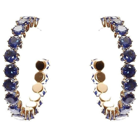 40mm Bold Crown Halo Cubic Zirconia Hoop Earrings