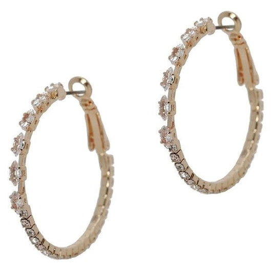30mm Marquise Circle Mix CZ Hoop Earrings