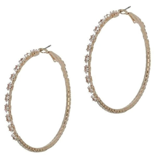 50mm Marquise Circle Mix CZ Hoop Earrings