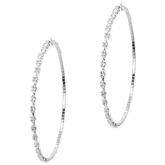 70mm Marquise Circle Mix CZ Hoop Earrings