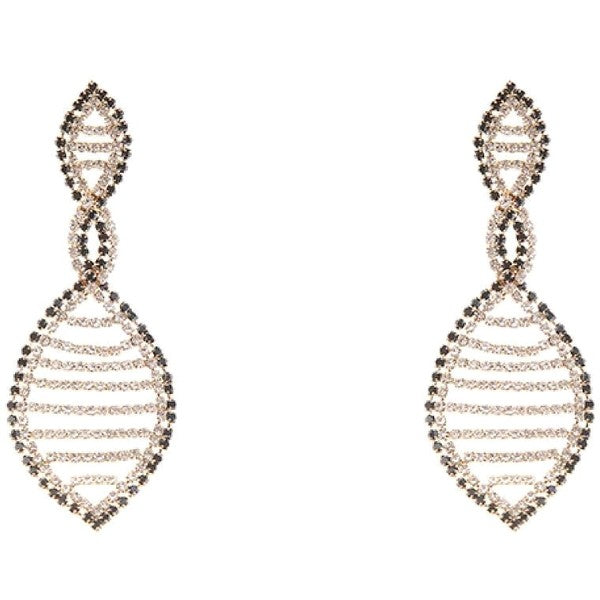 Twisted Marquise Oval Rhinestone Earrings