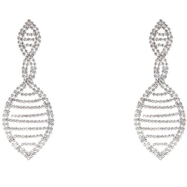 Twisted Marquise Oval Rhinestone Earrings