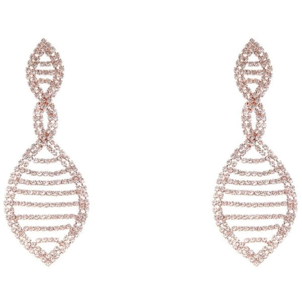 Twisted Marquise Oval Rhinestone Earrings