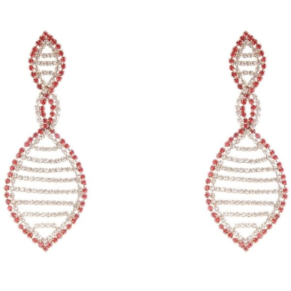 Twisted Marquise Oval Rhinestone Earrings