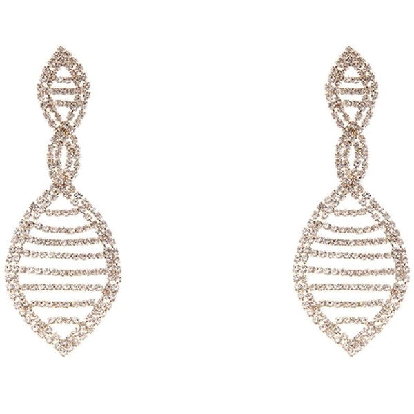 Twisted Marquise Oval Rhinestone Earrings