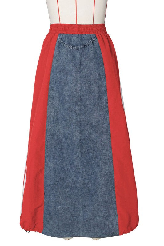 WOMEN FASHION DENIM LONG MAXI SKIRT