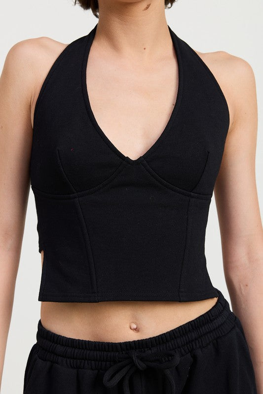 FRENCH TERRY HALTER TOP