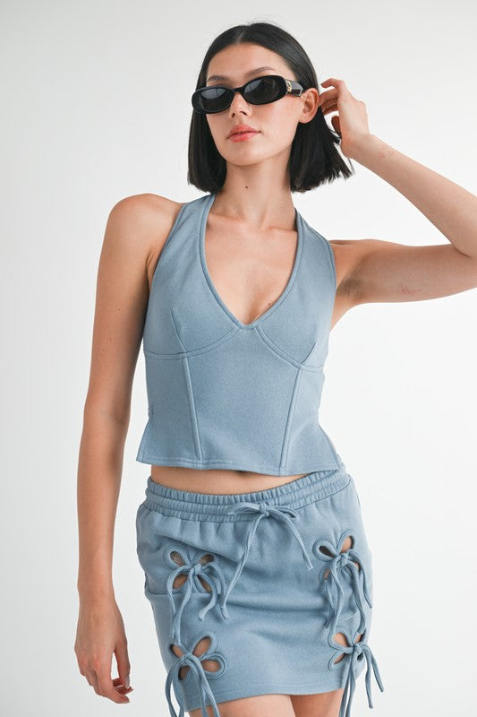 FRENCH TERRY HALTER TOP