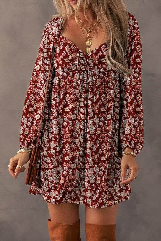 Women Sweetheart Neck Shirred Back Mini Dress