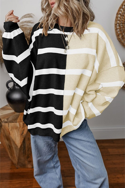 Women Colorblock Oversized Sweatshirts