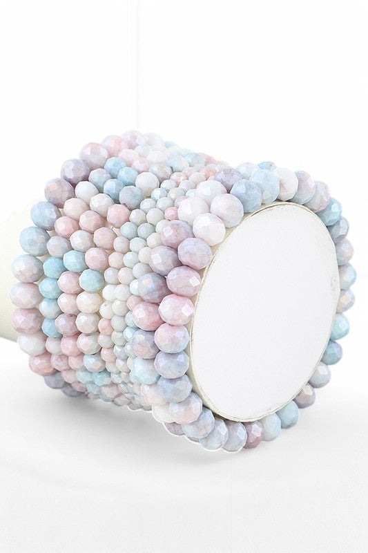 Mix Shades Layered Stretch Bracelet Set