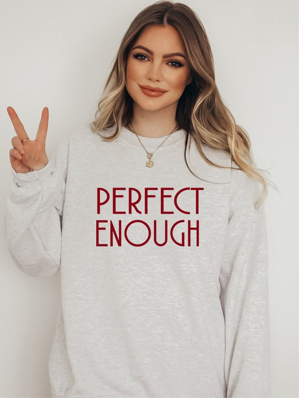 Perfect Enough Graphic Crew Sweatshirt