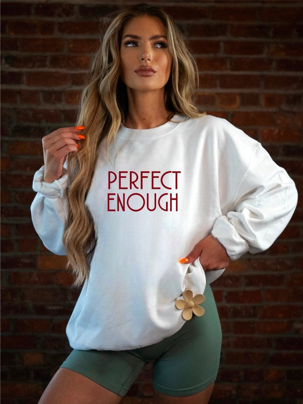 Perfect Enough Graphic Crew Sweatshirt