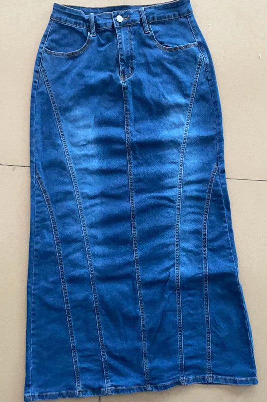 WOMEN FASHION DENIM MAXI SKIRTS