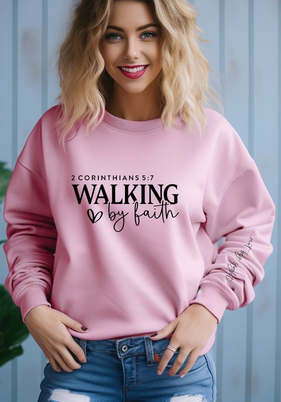 Walking by Faith, Not by Sight Crew Sweatshirt