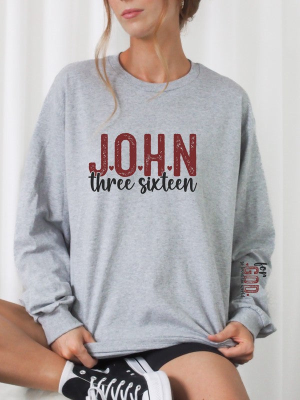 John 3 16 For God So Loved  Crew Sweatshirt