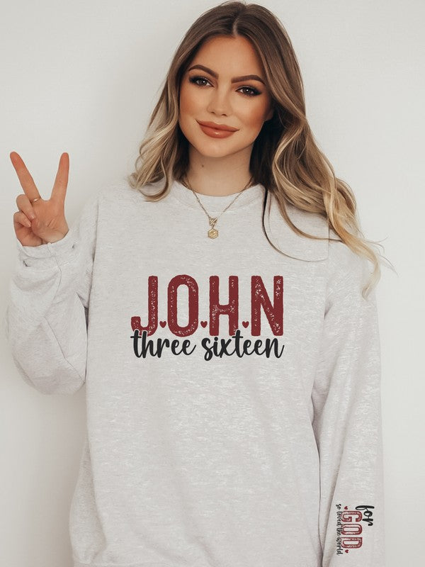 John 3 16 For God So Loved  Crew Sweatshirt