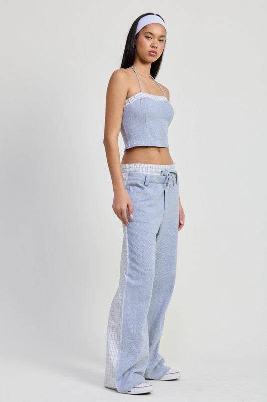 DOUBLE WAIST STRAIGHT LEG PANTS