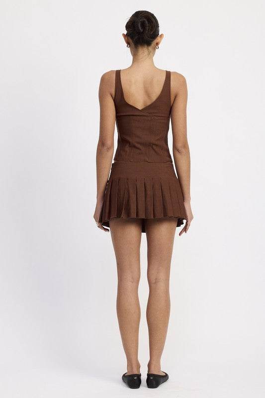 PLEATED MINI SKORT