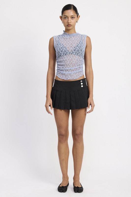 PLEATED MINI SKORT