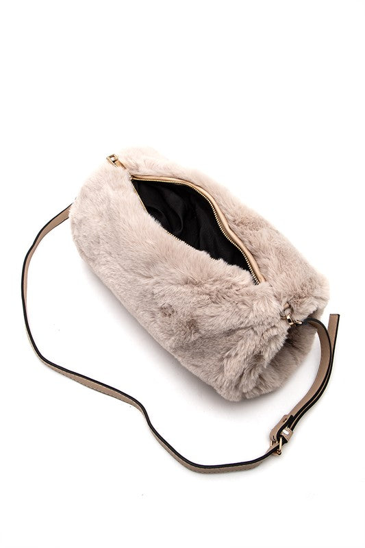 Hand Warmer Faux Fur Crossbody Bag