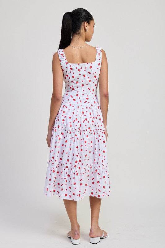POPLIN MIDI A LINE DRESS