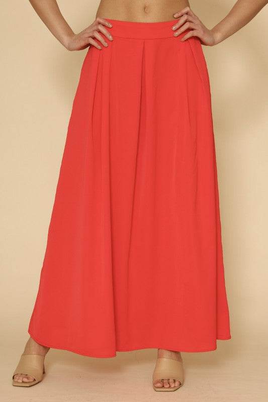 High Waist Pleated Skirt
