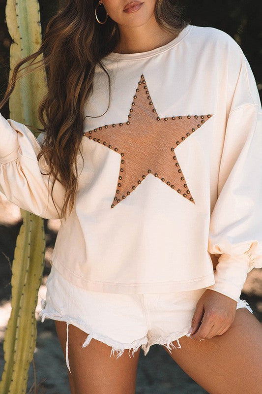 Women Star Graphic Oversized Sweatshirts