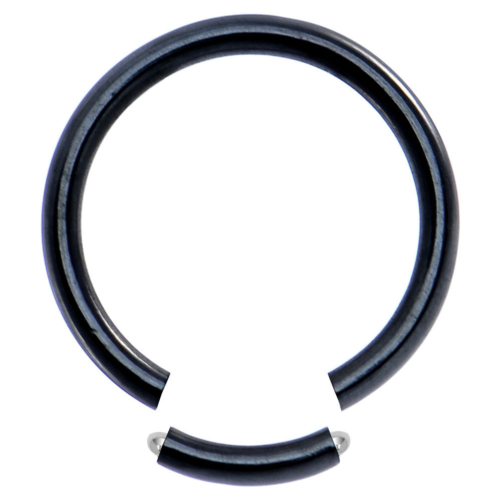 14G 1/2 Black Anodized Segment Ring