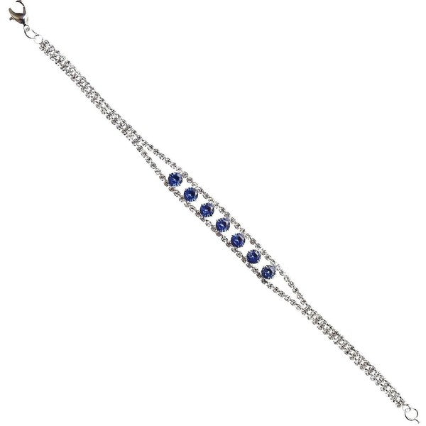 Dazzling Seven CZ Point Link Bracelet