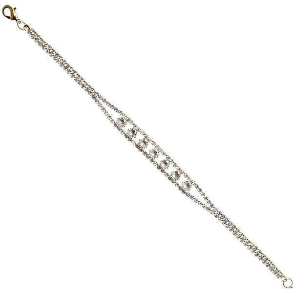 Dazzling Seven CZ Point Link Bracelet