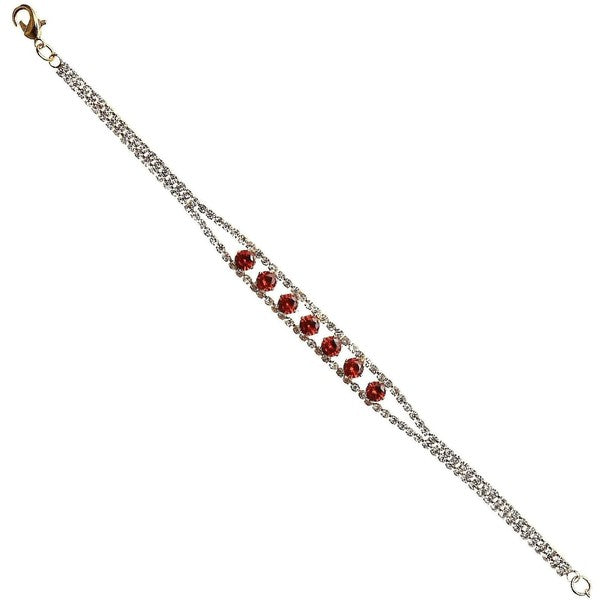 Dazzling Seven CZ Point Link Bracelet