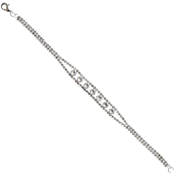 Dazzling Seven CZ Point Link Bracelet