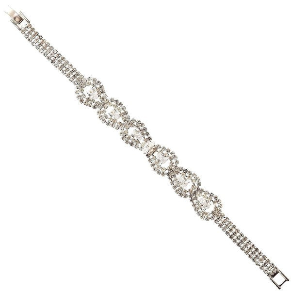 Pear Teardrop CZ Accent Rhinestone Bracelet