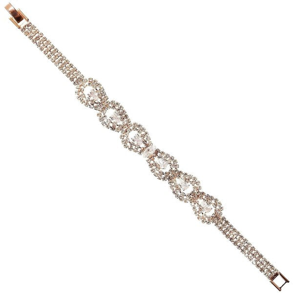 Pear Teardrop CZ Accent Rhinestone Bracelet