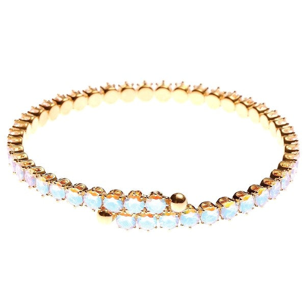 Slingle Line Crown Rhinestone Spring Wrap Bracelet