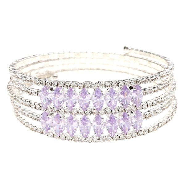 Marquise Oval Lines Rhinestone Spring Bracelet