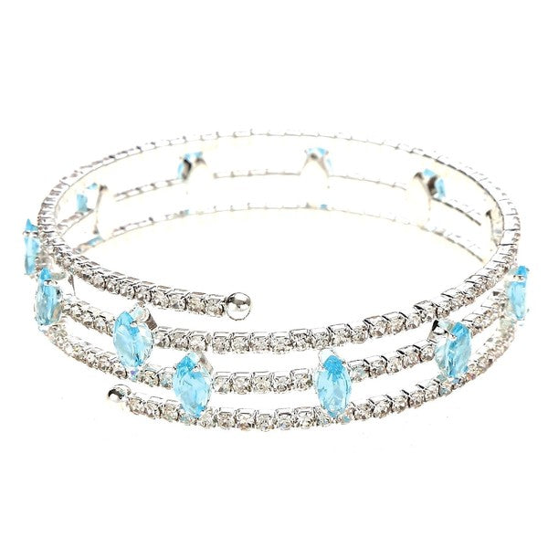 Marquise Oval Spread Rhinestone Wrap Bracelet