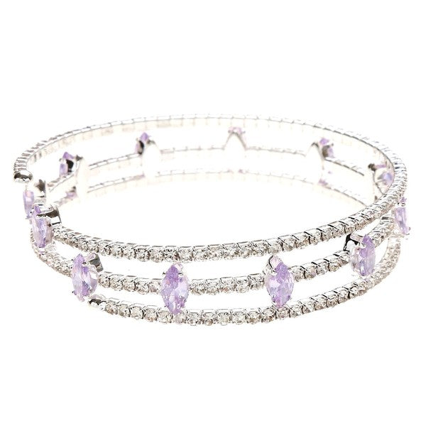 Marquise Oval Spread Rhinestone Wrap Bracelet