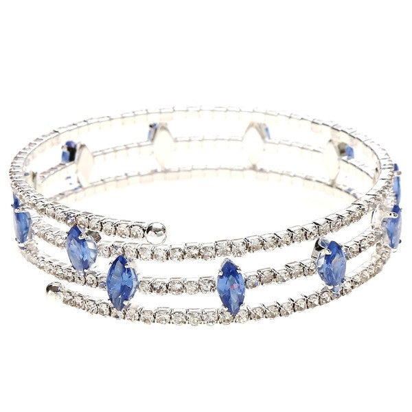 Marquise Oval Spread Rhinestone Wrap Bracelet