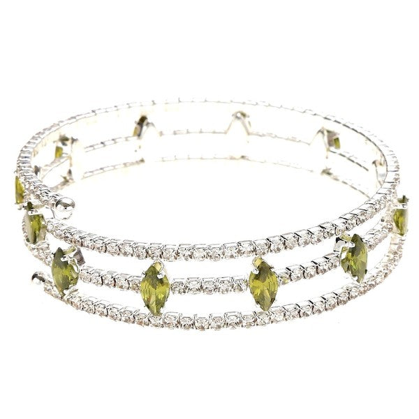 Marquise Oval Spread Rhinestone Wrap Bracelet
