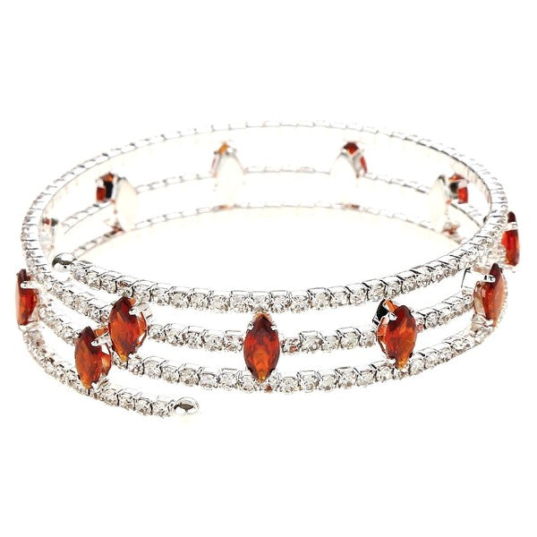 Marquise Oval Spread Rhinestone Wrap Bracelet
