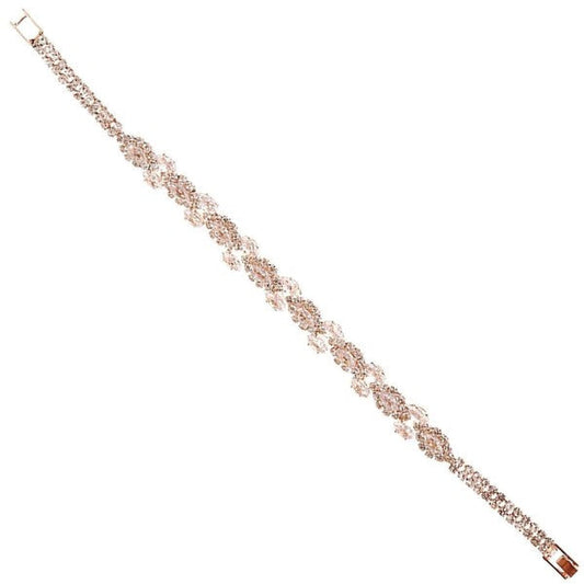 Antique Flower Vines Cubic Zirconia Wrap Bracelet