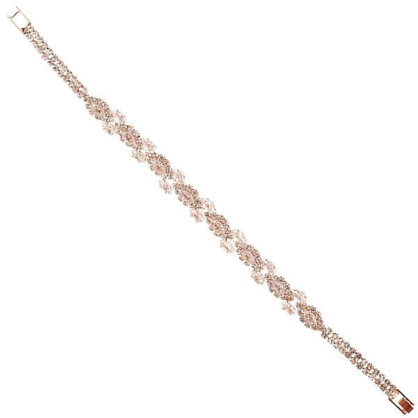 Antique Flower Vines Cubic Zirconia Wrap Bracelet