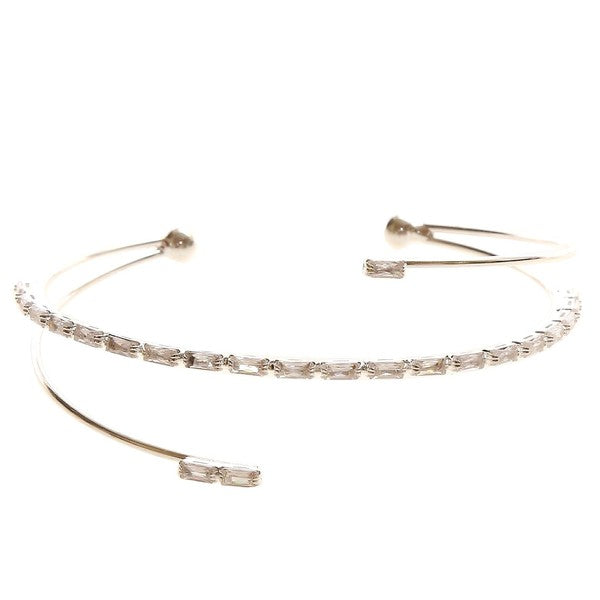 Simple Radiant Cubic Zirconia Spring Wrap Bracelet