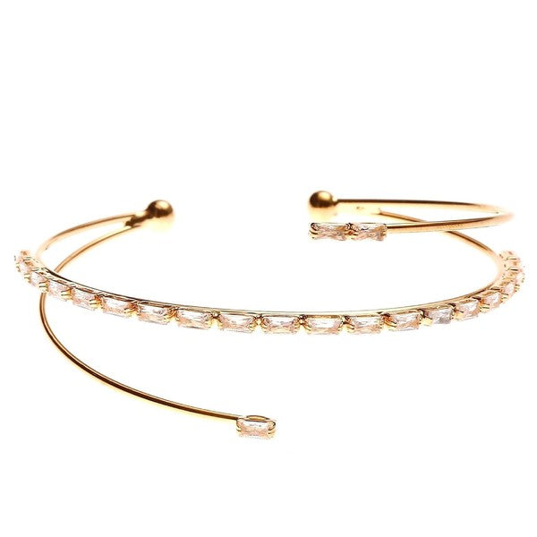 Simple Radiant Cubic Zirconia Spring Wrap Bracelet